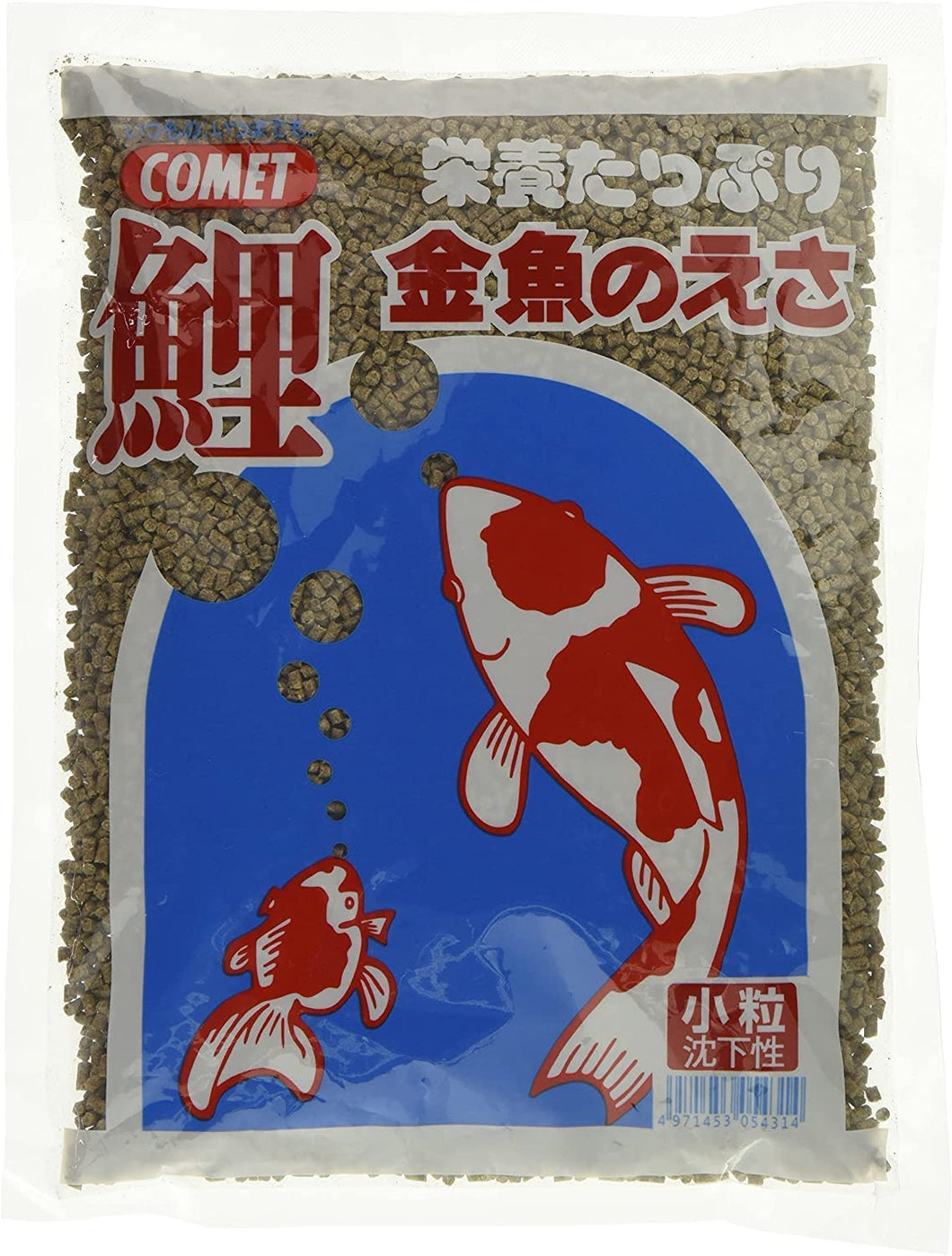 コメット中大型金魚、幼鯉向け色揚げフード金魚の主食 納豆菌 色揚げ 中粒 200グラム (x 1)